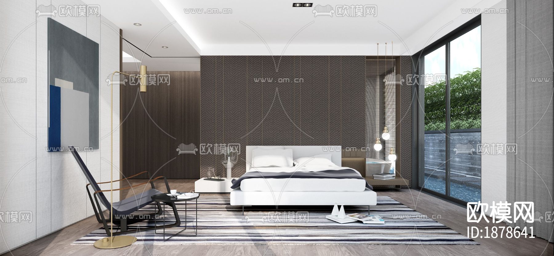 [郑州]永威上和院样板间CAD施工图下载（渲染图6）