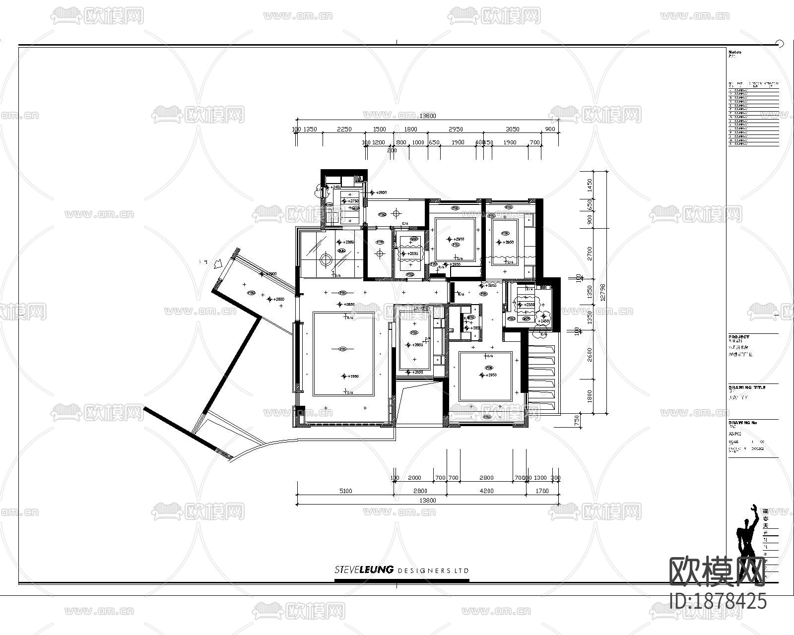 整装家居cad施工图下载（渲染图3）