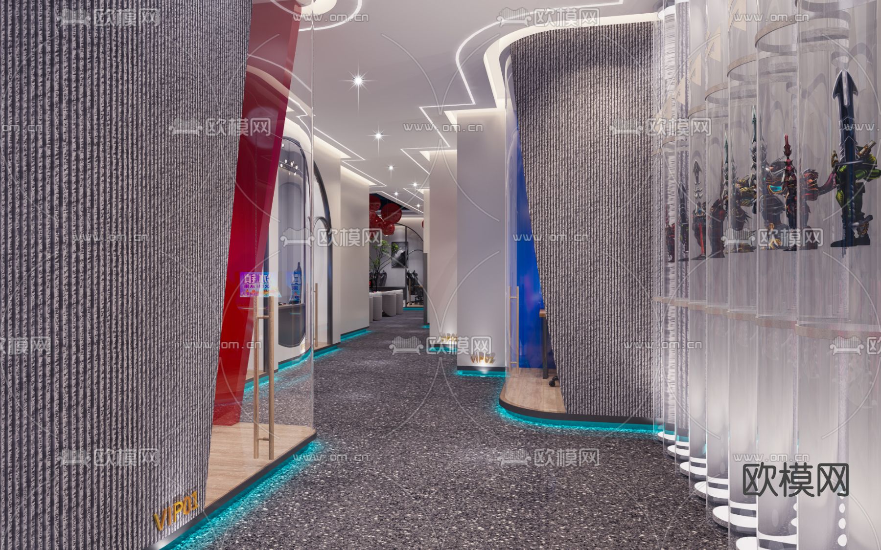 现代网咖3d模型下载（渲染图2）