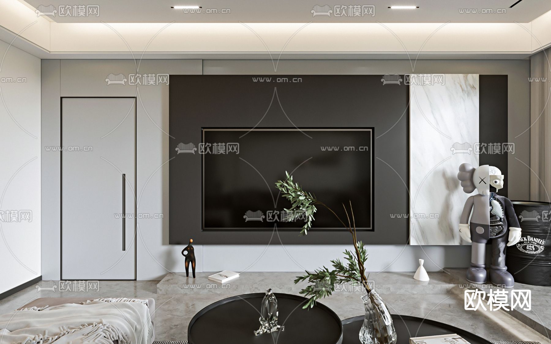 现代客厅3d模型
