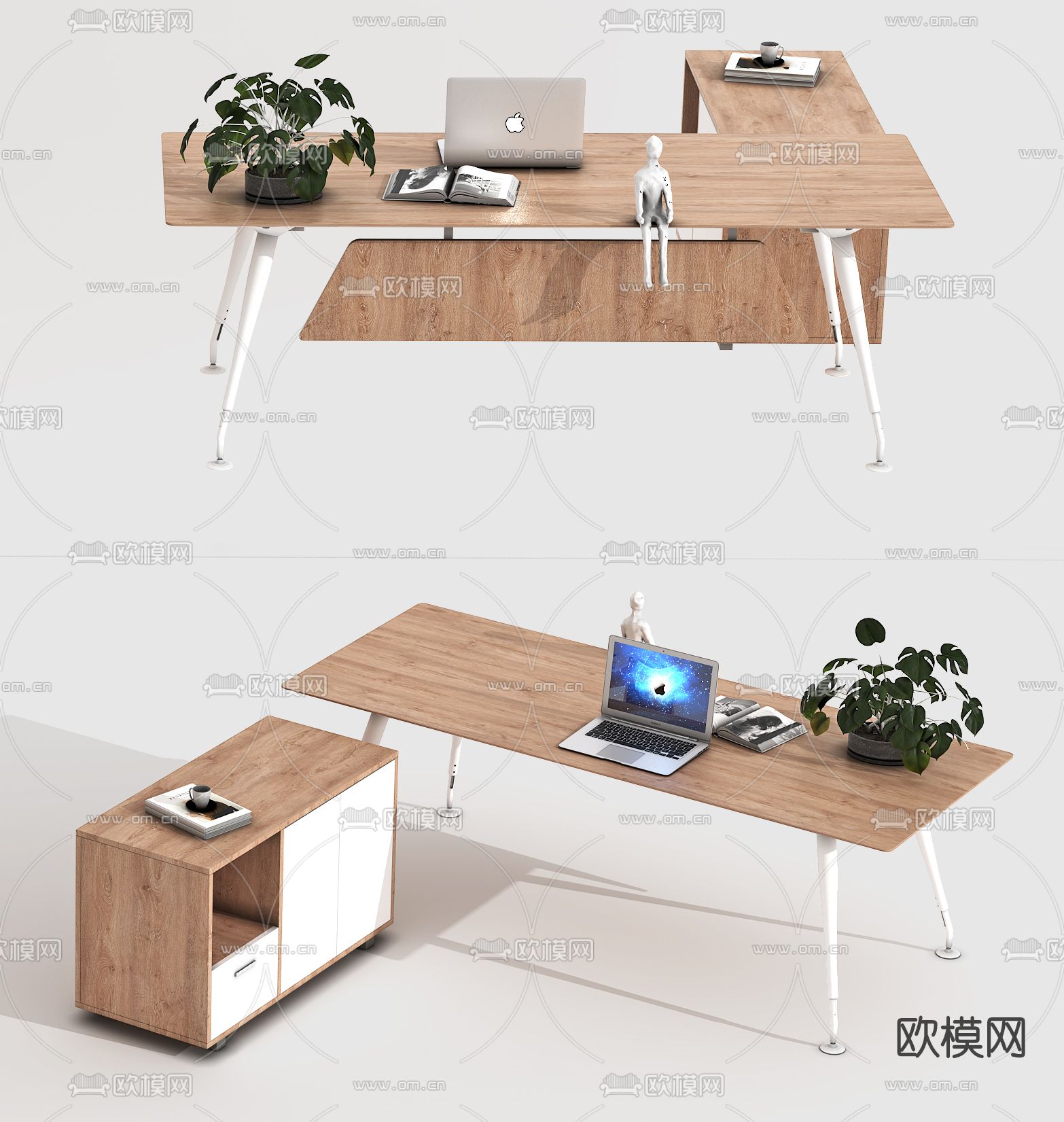 现代办公桌su模型