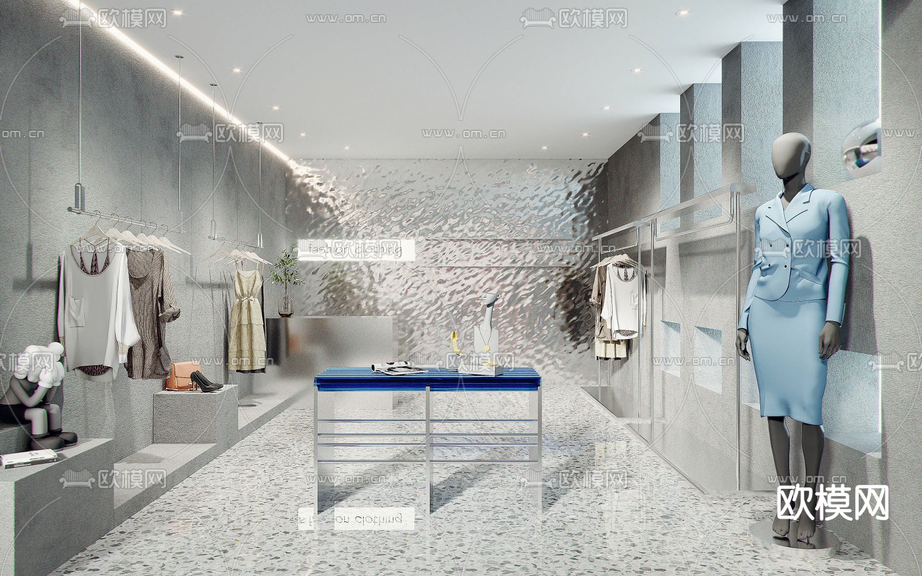 现代服装店女装店3d模型下载