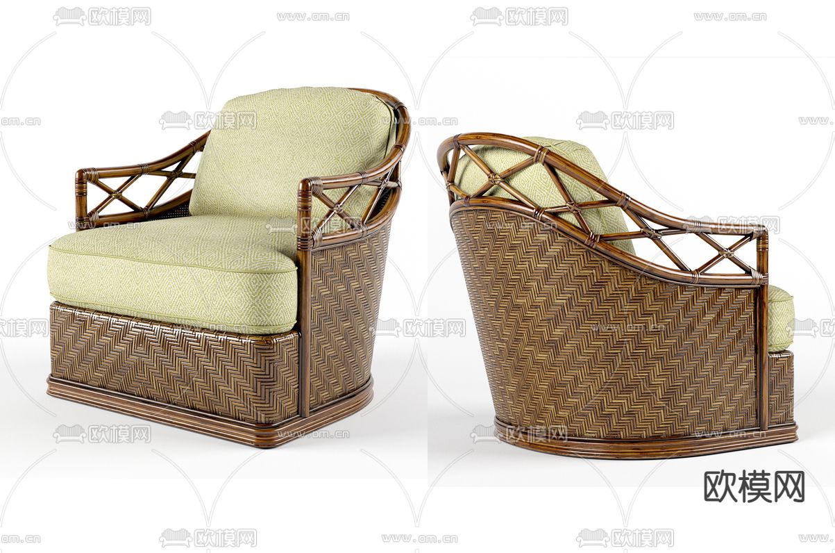 东南亚编织户外椅3d模型下载