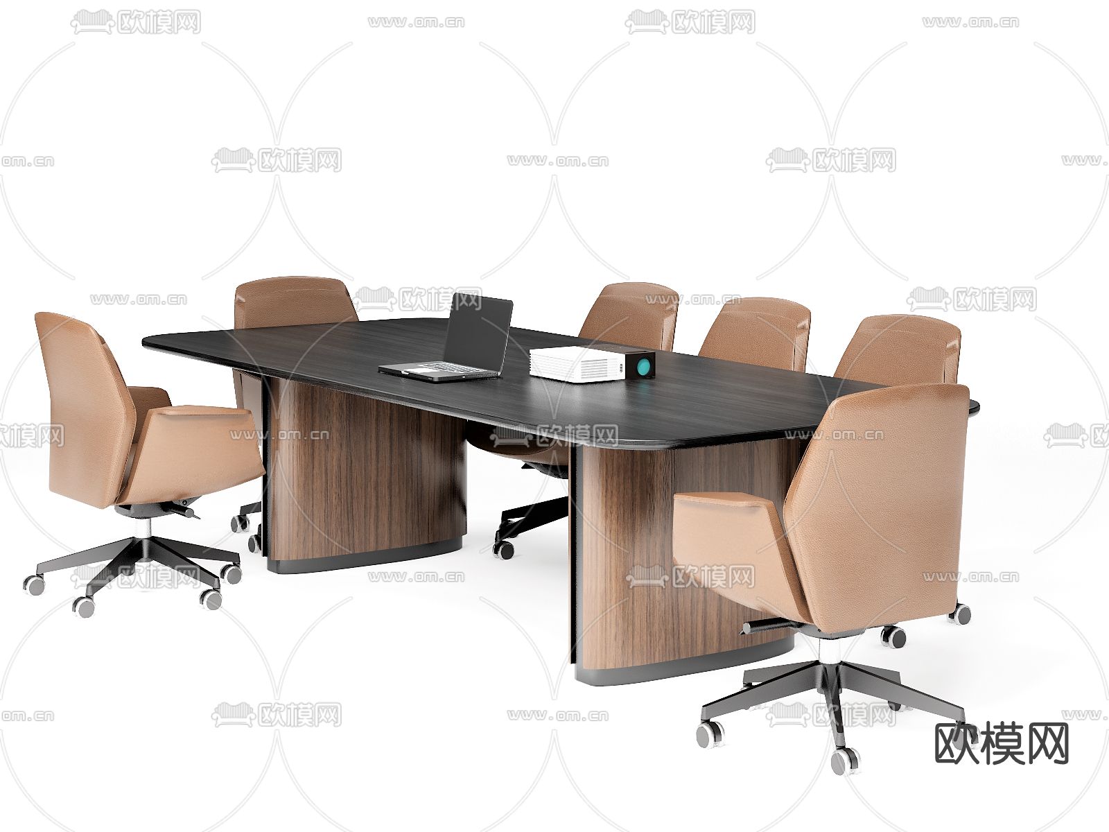 现代会议桌椅su模型下载