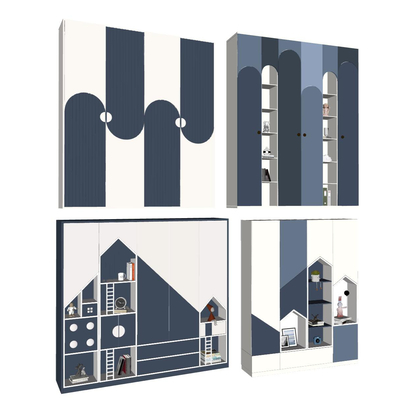  现代儿童衣柜su模型 