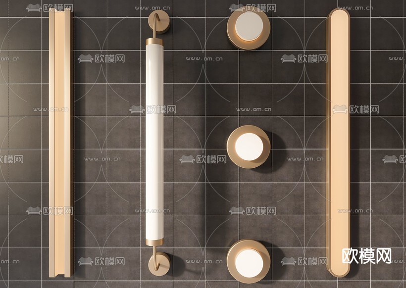 现代金属壁灯3d模型下载