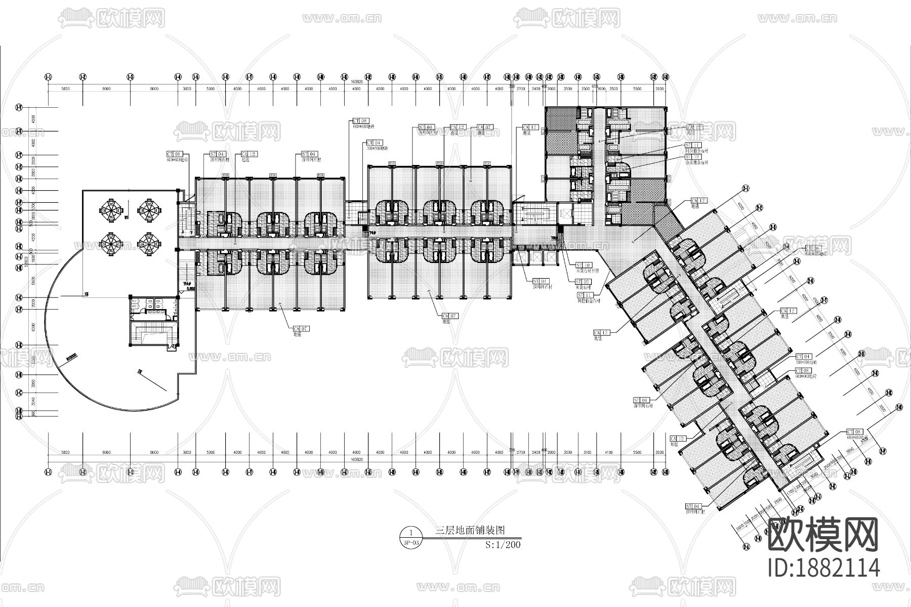 酒店cad施工图下载（渲染图2）