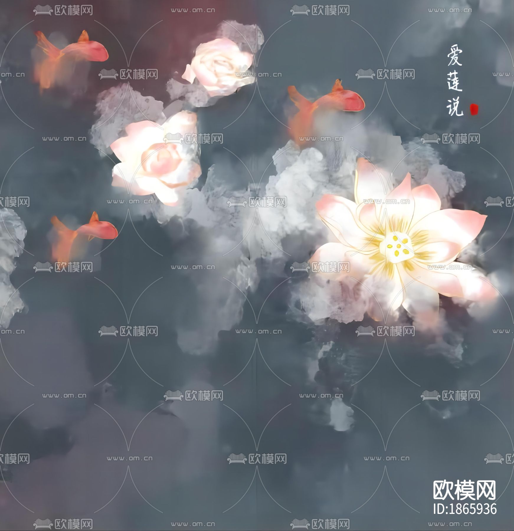 莲花抽象装饰画下载