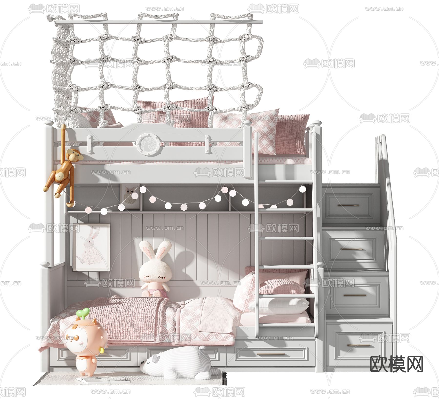 现代儿童上下床3d模型下载