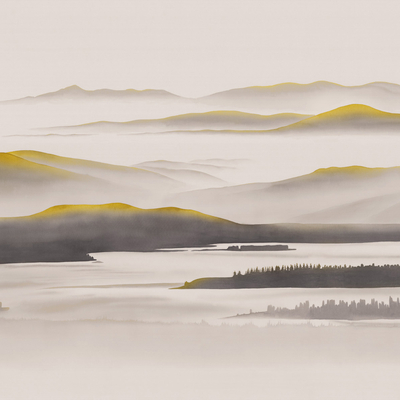  新中式写意金山壁纸 