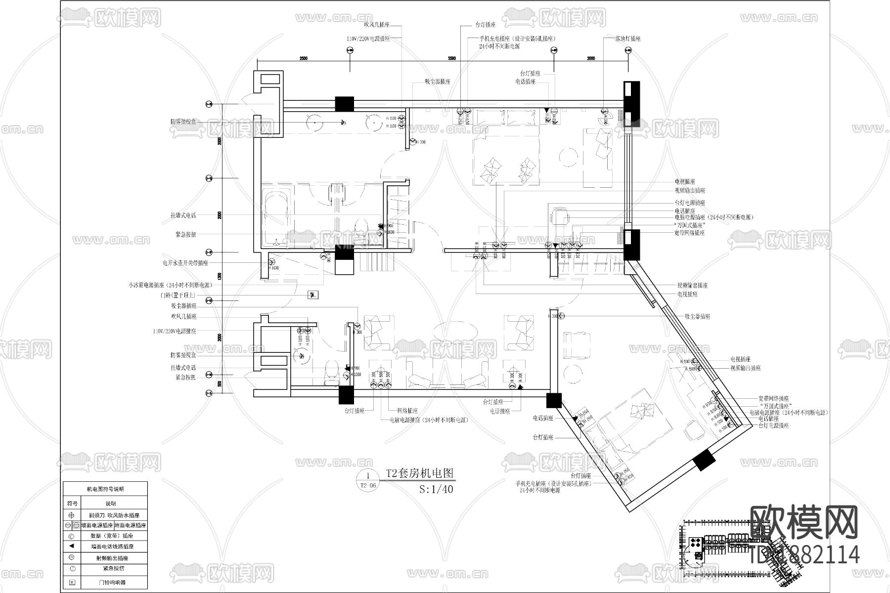酒店cad施工图下载（渲染图6）