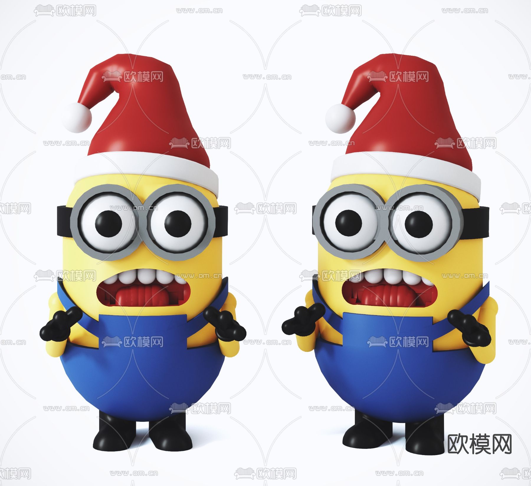 现代圣诞小黄人玩具3d模型