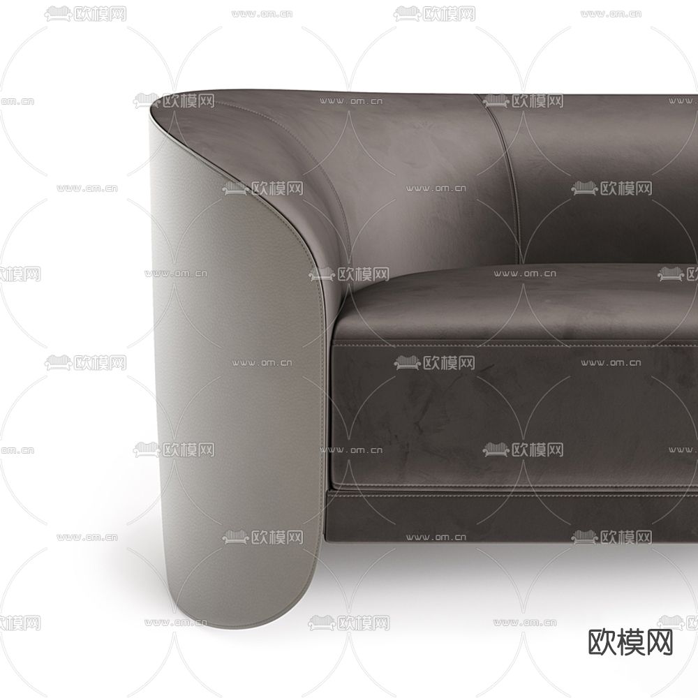 现代皮革双人沙发3d模型