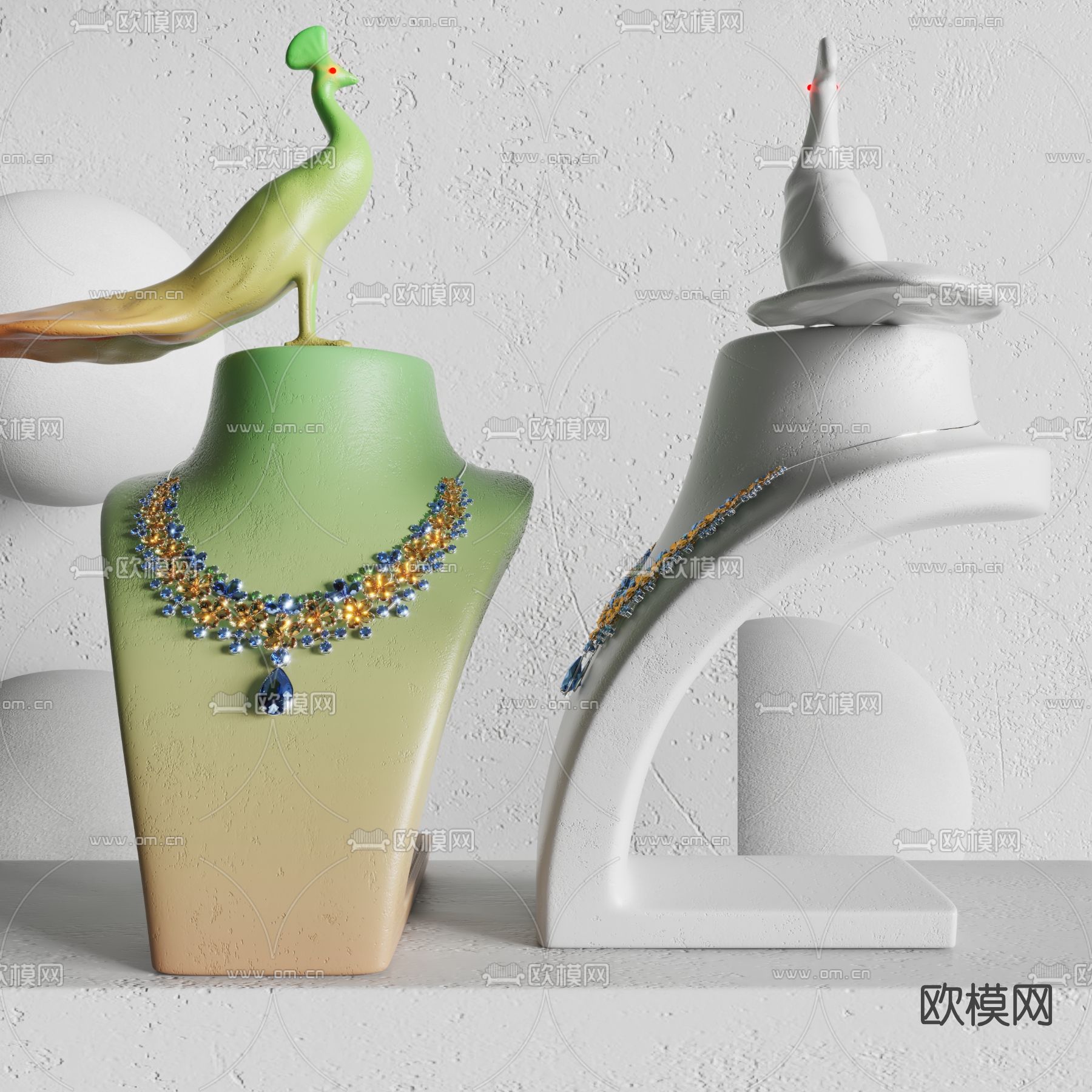 RH 珠宝项链首饰3d模型下载