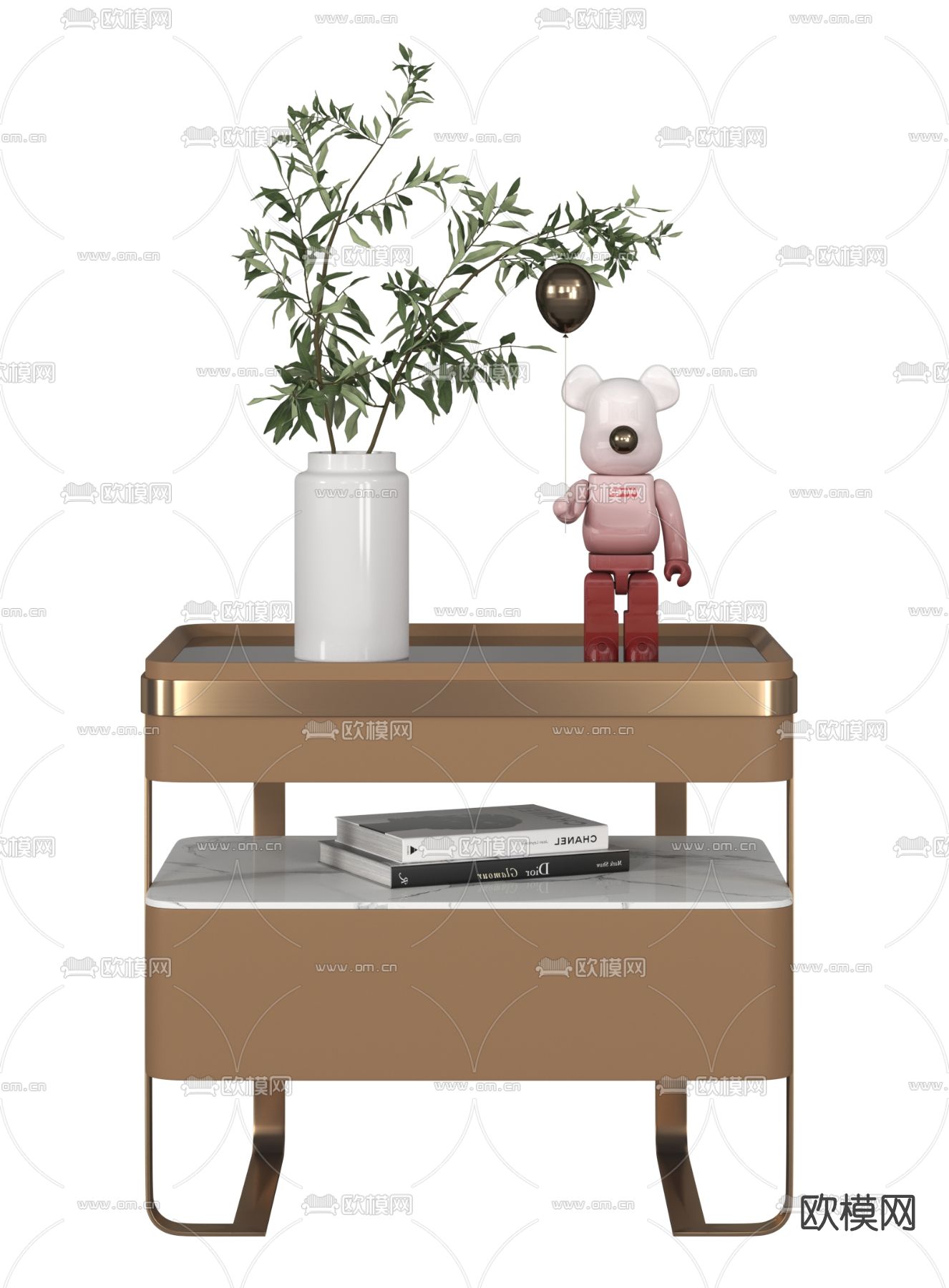 现代轻奢床头柜3d模型下载（渲染图4）