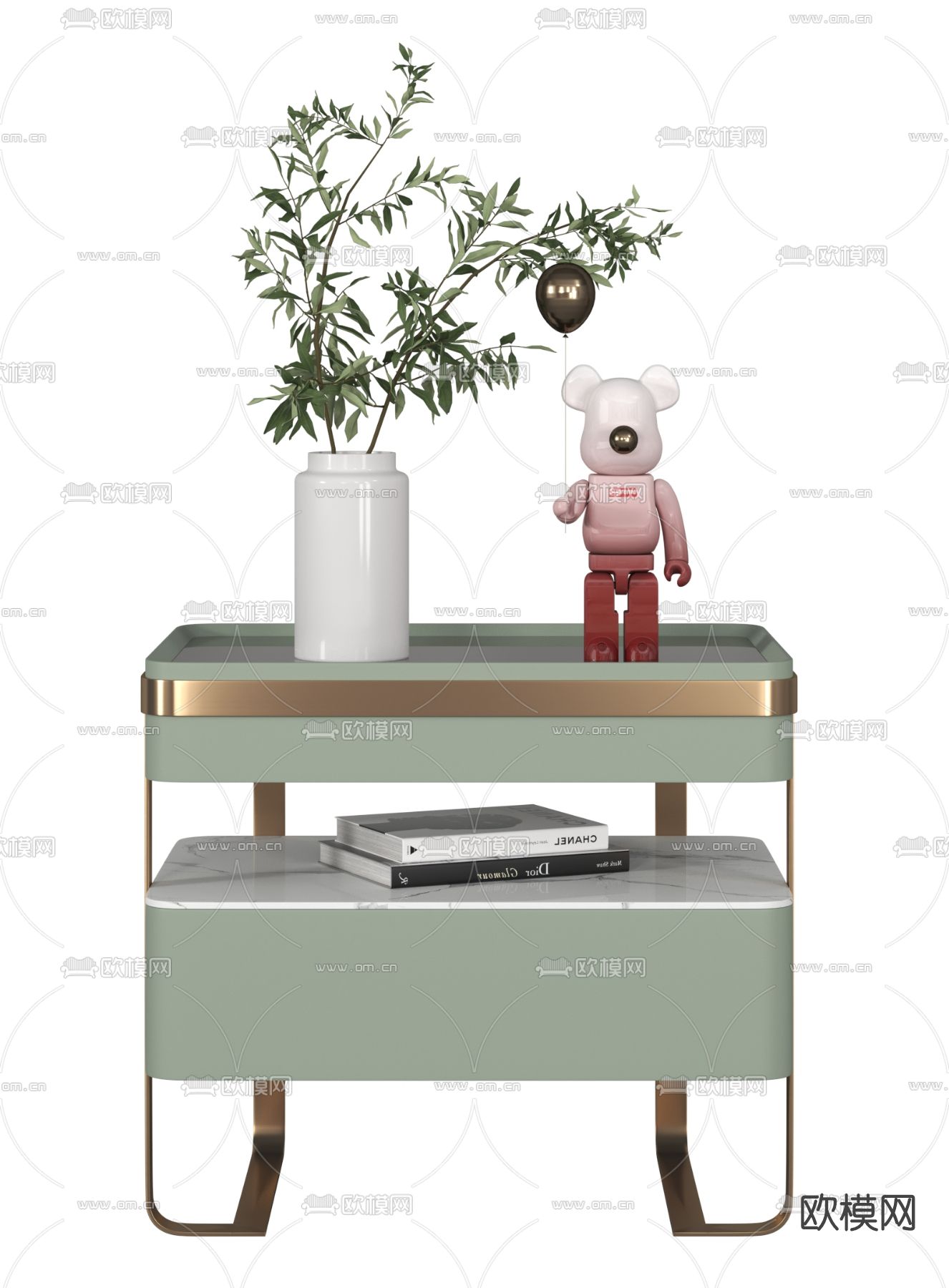 现代轻奢床头柜3d模型下载（渲染图5）