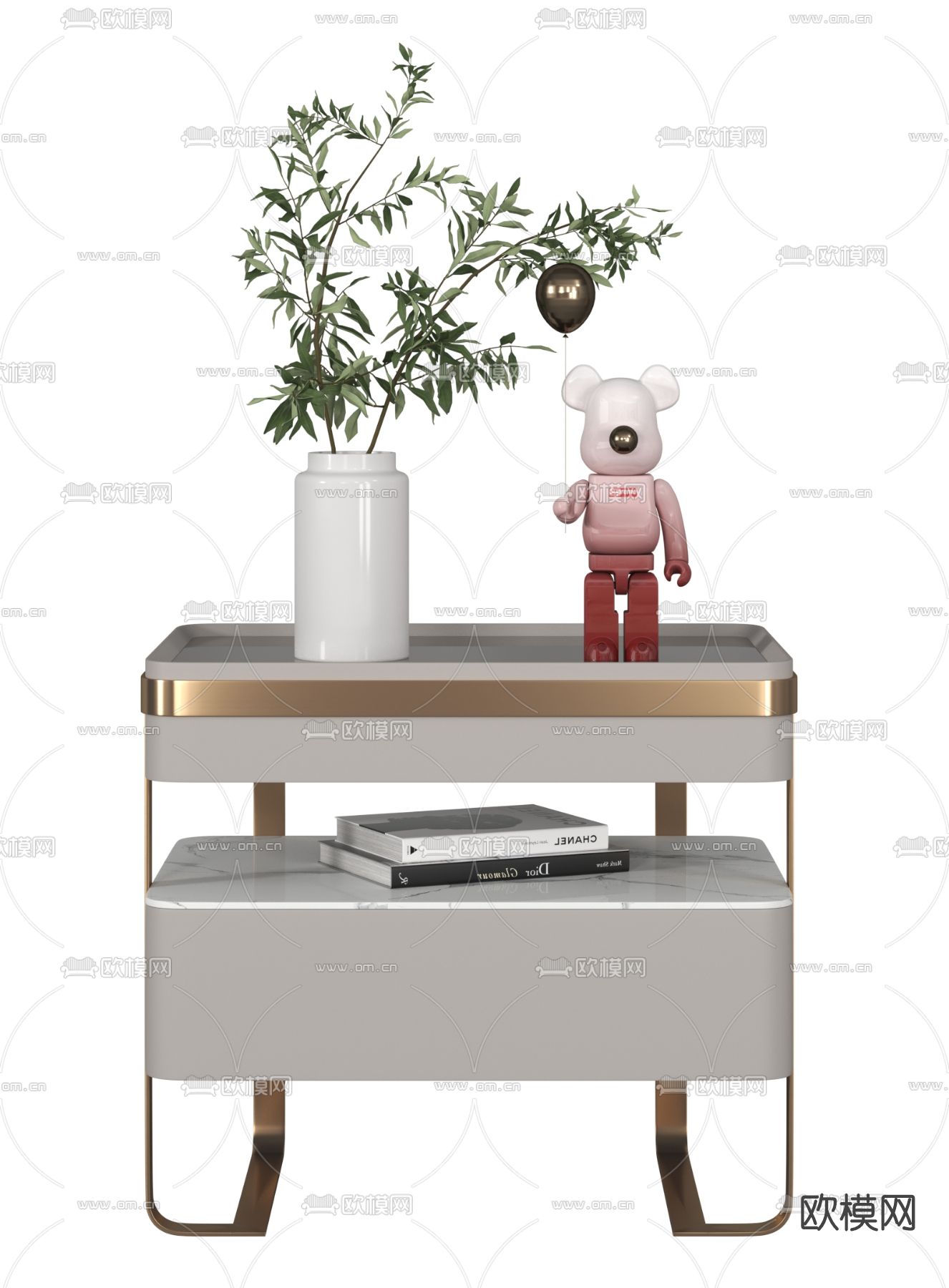 现代轻奢床头柜3d模型下载（渲染图6）