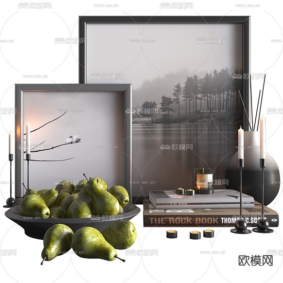 现代书籍装饰画摆件3d模型下载