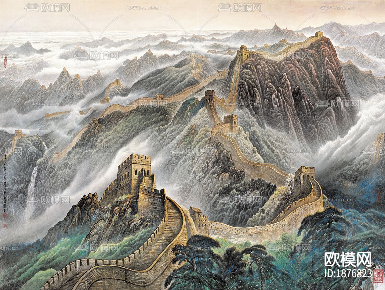 中式国画贴图下载（渲染图2）