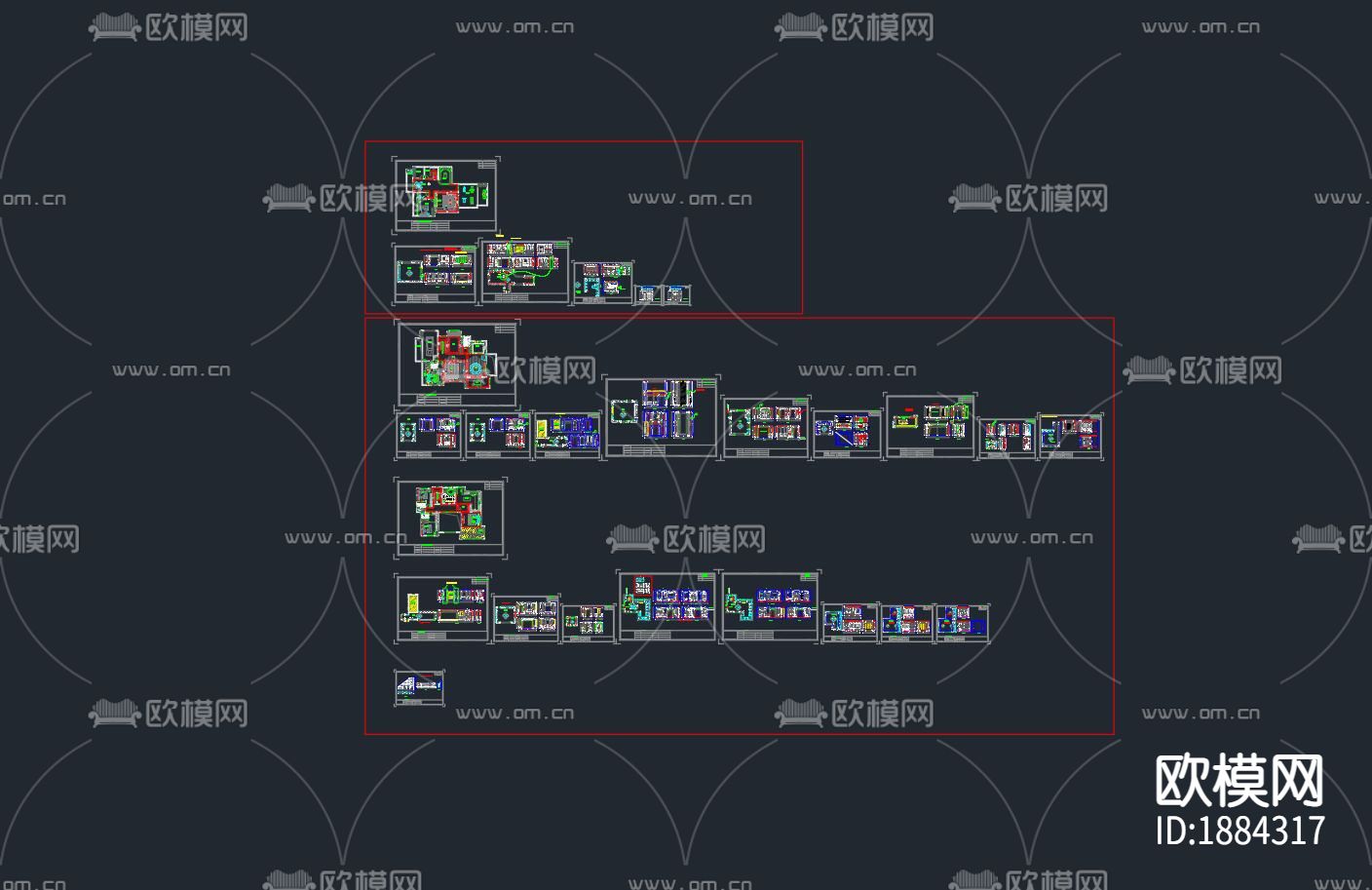 别墅cad平面布置图下载（渲染图8）