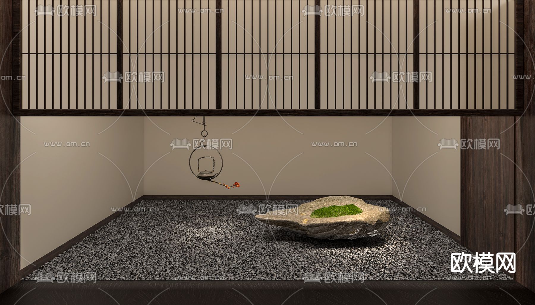 新中式室内景观园艺小品3d模型下载（渲染图2）