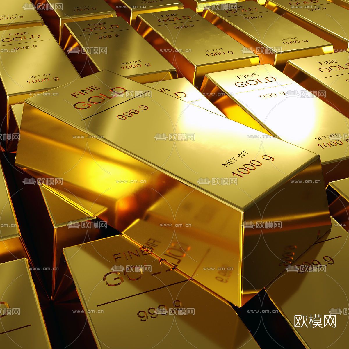 现代黄金免费3d模型下载