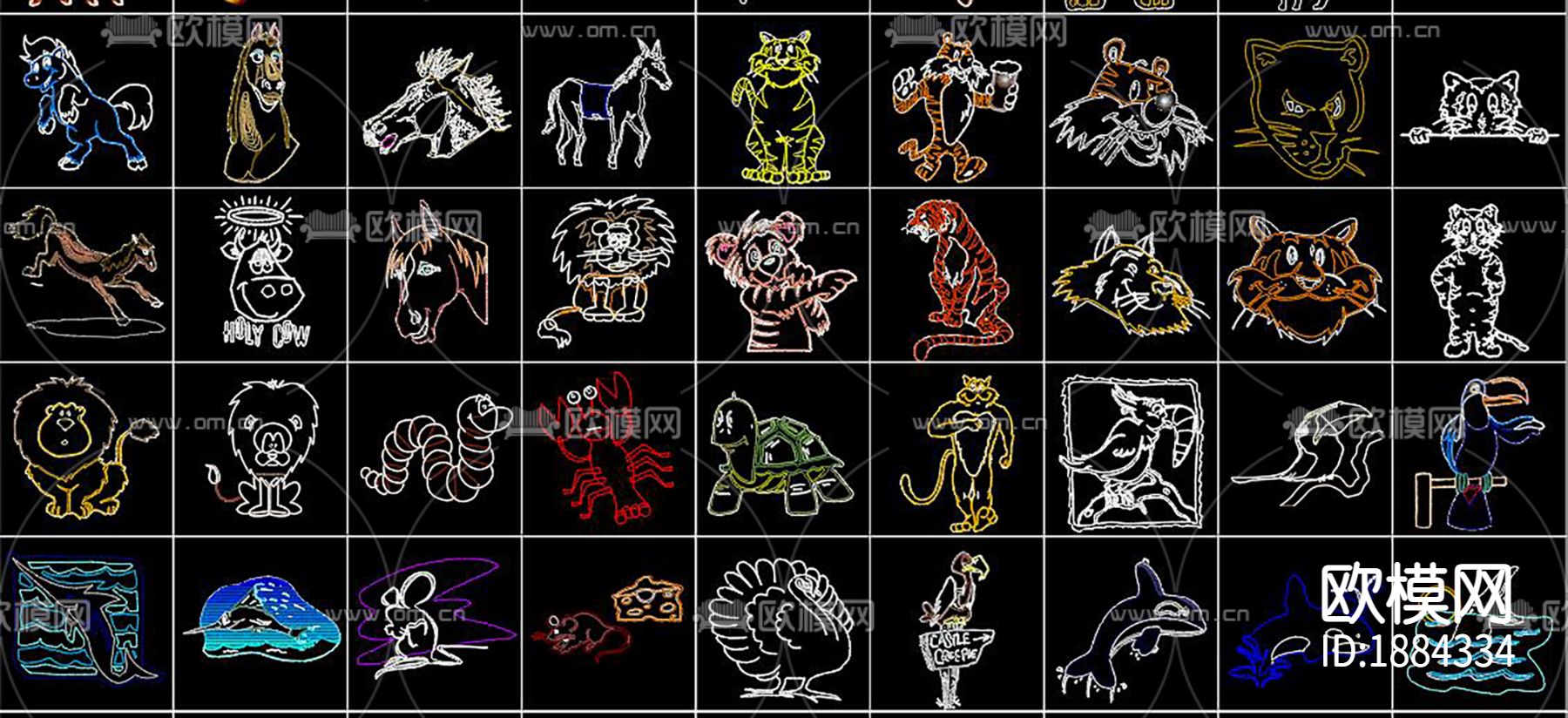 卡通人物cad图块下载（渲染图2）