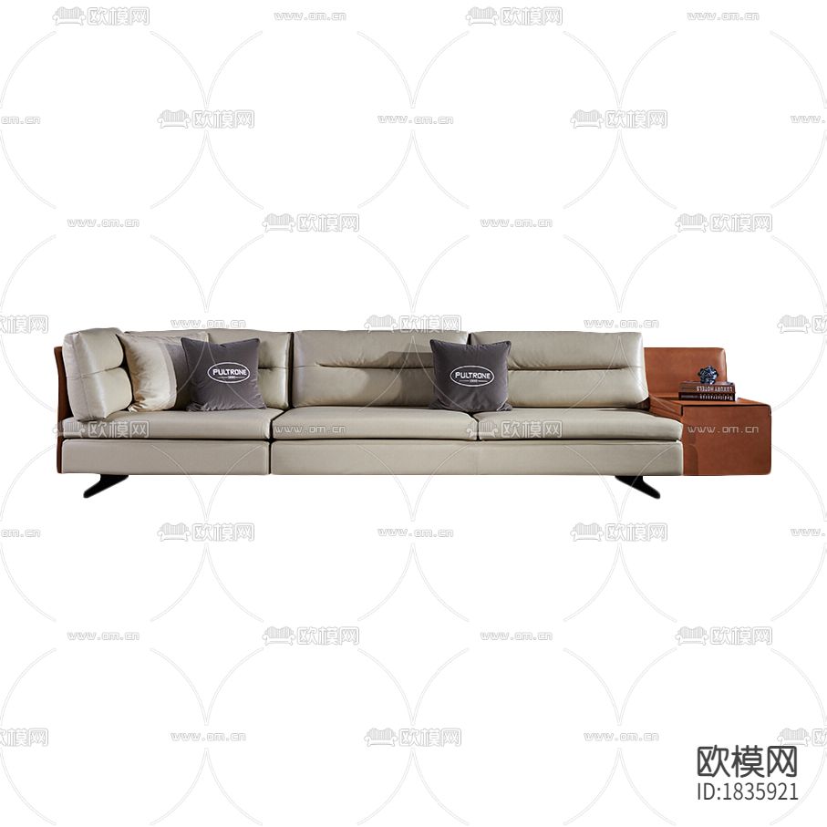 现代轻奢皮革布艺三人沙发下载