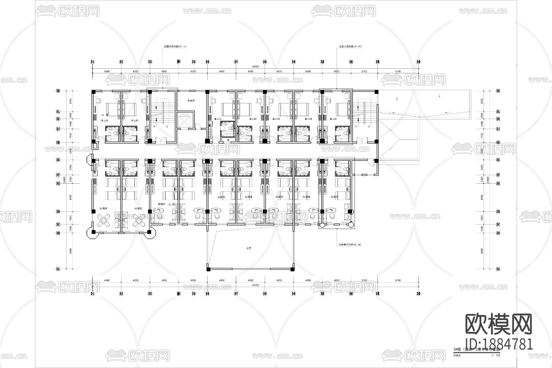 酒店cad施工图下载（渲染图4）