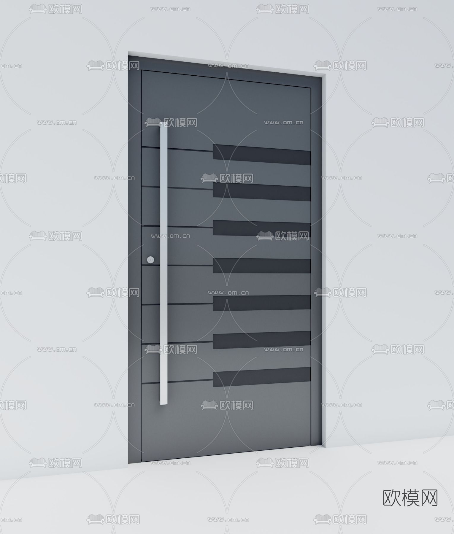 现代单开门防盗门免费3d模型下载