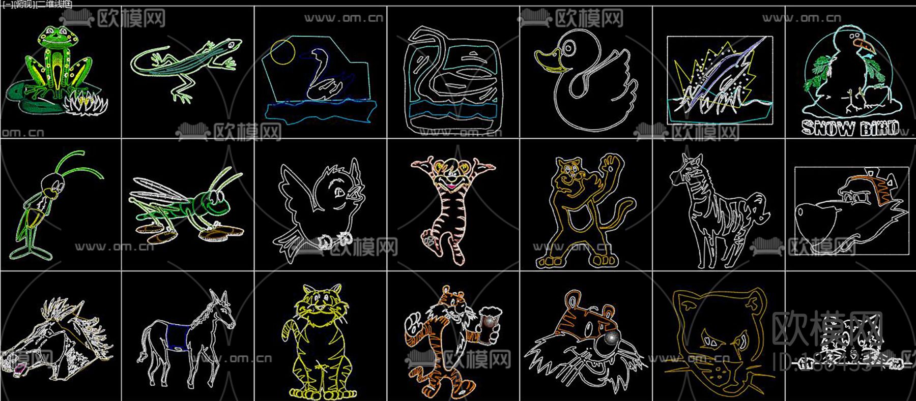 卡通人物cad图块下载（渲染图10）