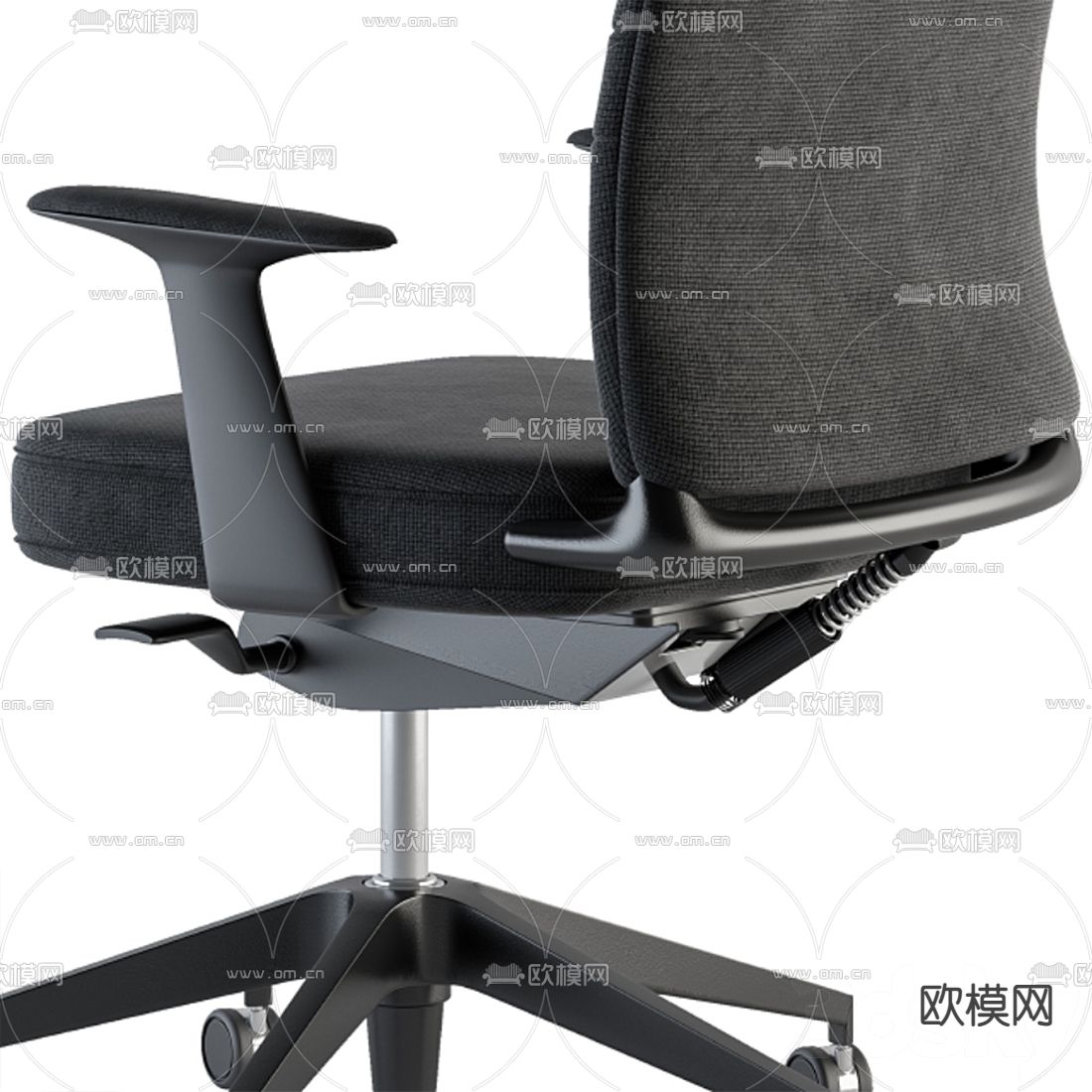 现代布艺办公椅3d模型下载（渲染图4）
