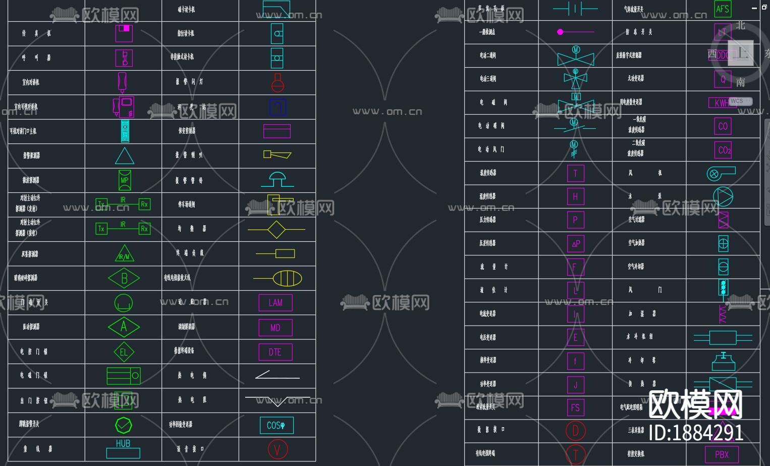 安防系统通用图形符号cad图库下载（渲染图5）