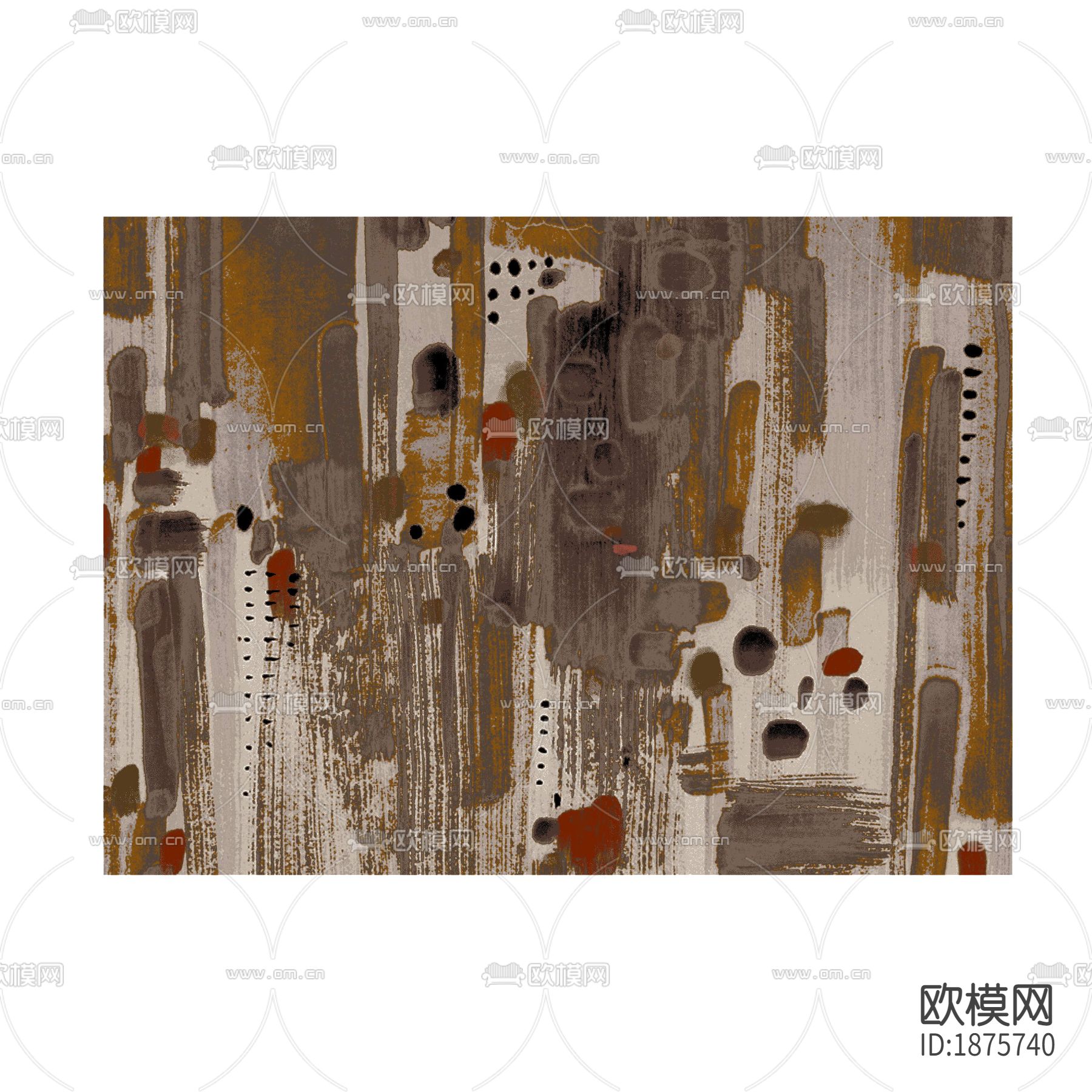 新中式山水绒布地毯下载（渲染图6）