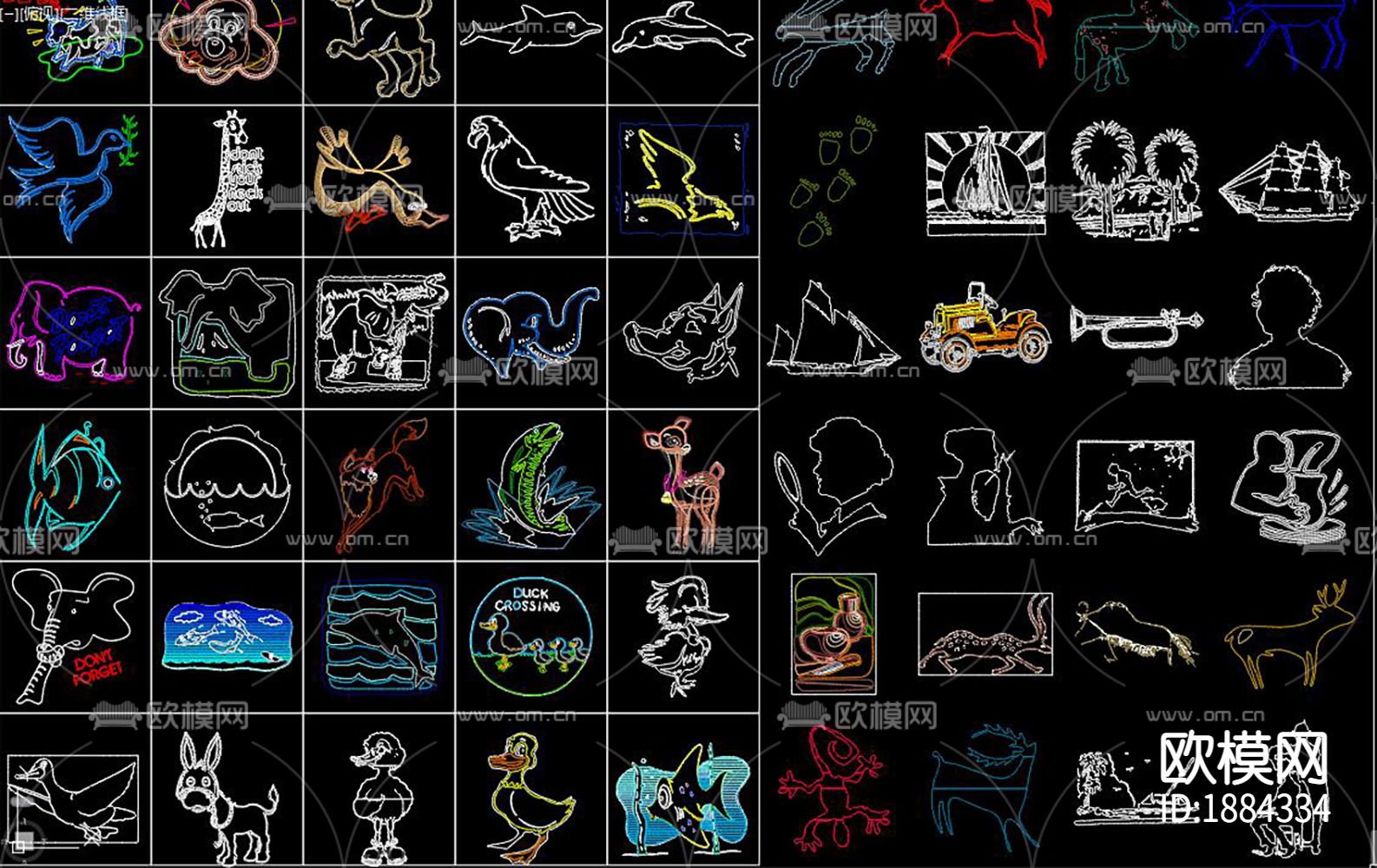 卡通人物cad图块下载（渲染图7）