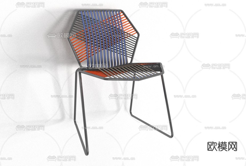 现代铁艺休闲椅免费3d模型下载