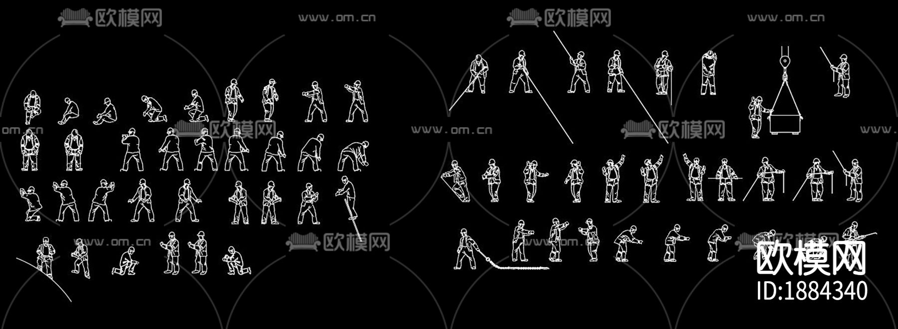 装修工人cad图块下载（渲染图4）