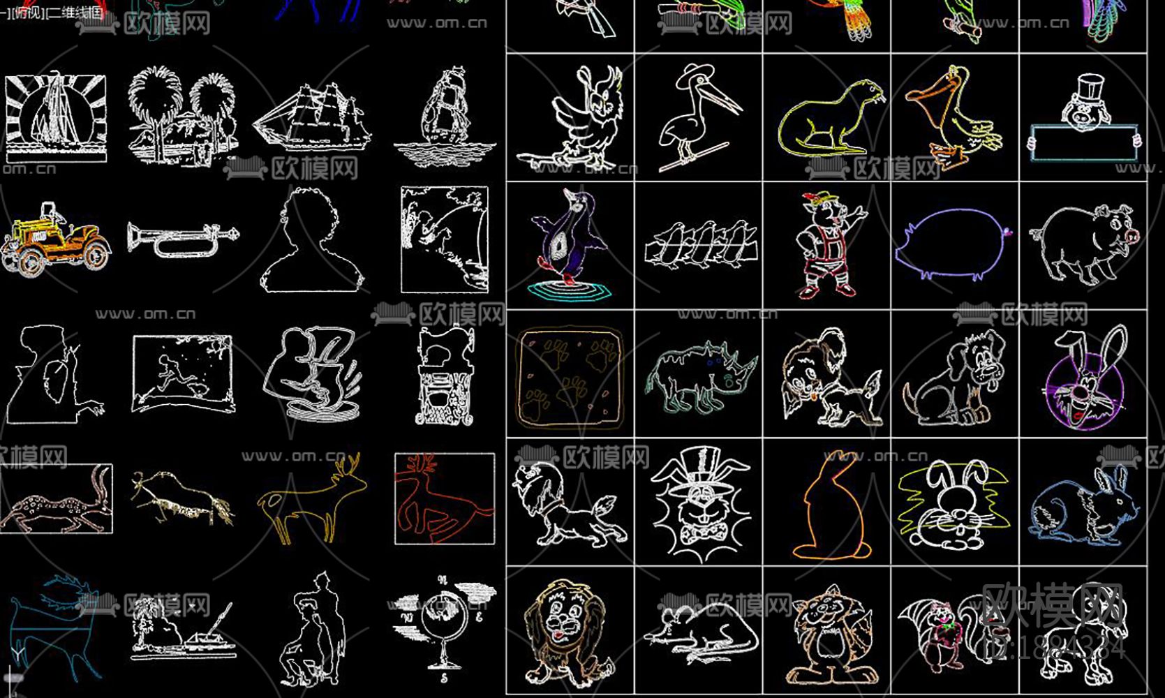 卡通人物cad图块下载（渲染图1）