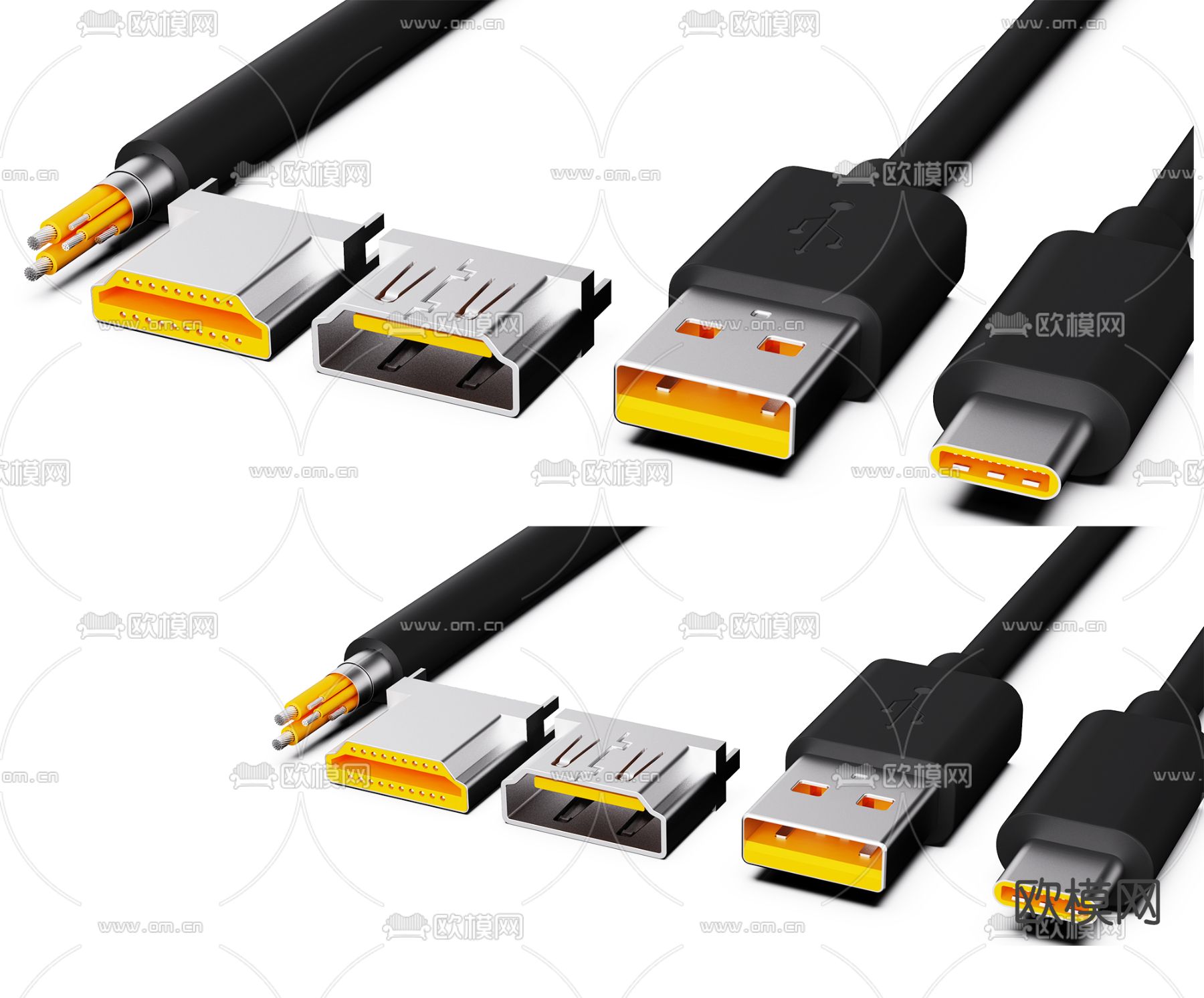 现代tepy-c数据线插头3d模型下载