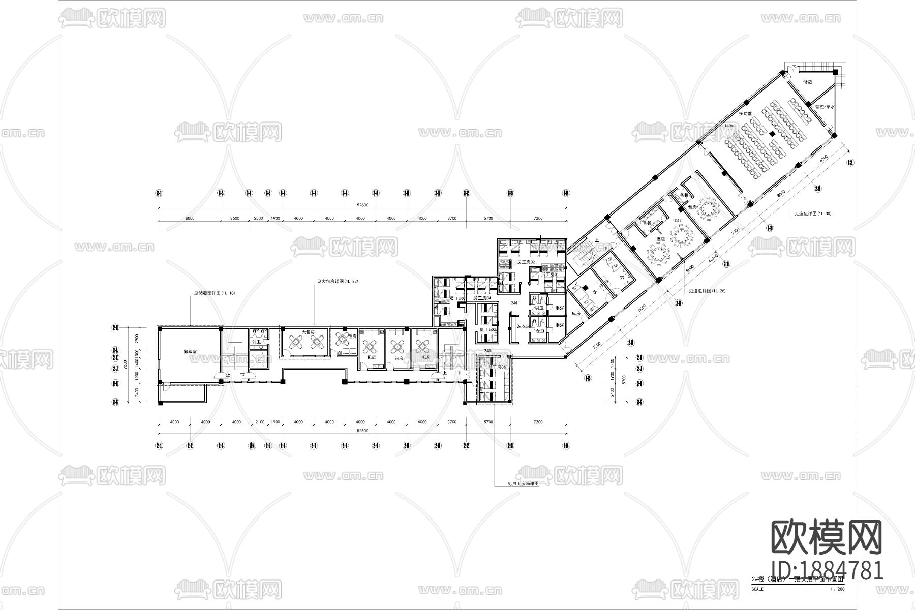酒店cad施工图下载（渲染图3）
