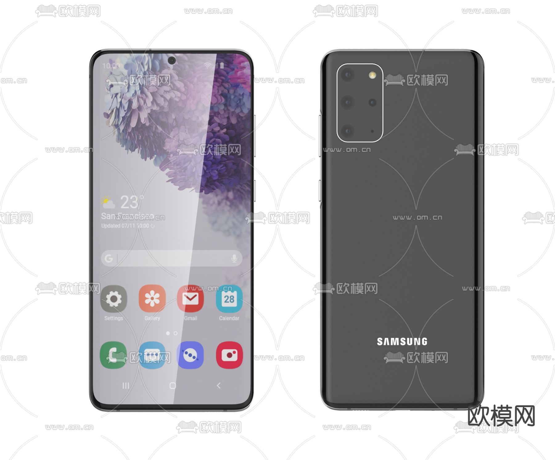现代三星手机3d模型下载（渲染图1）