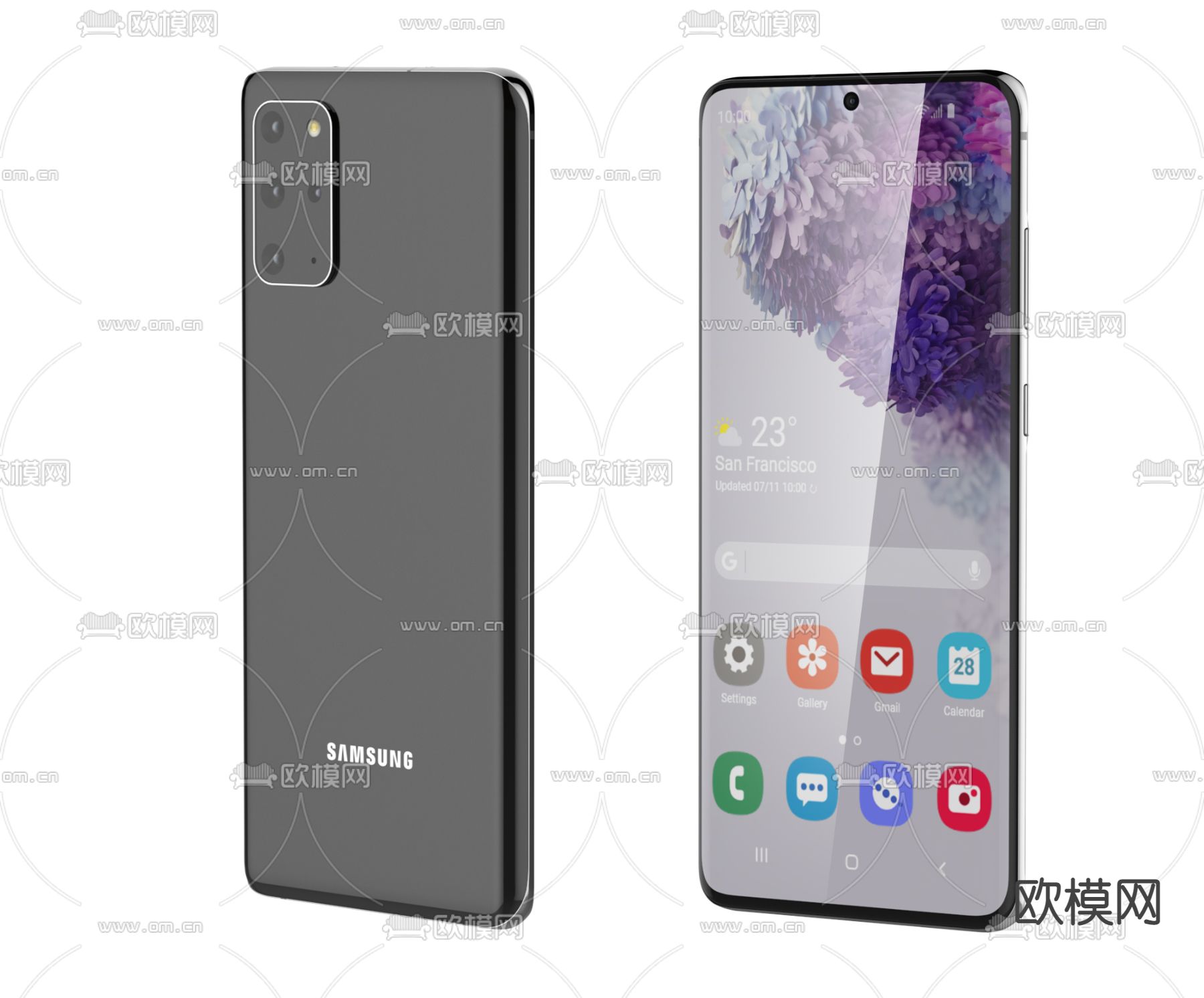 现代三星手机3d模型下载（渲染图2）