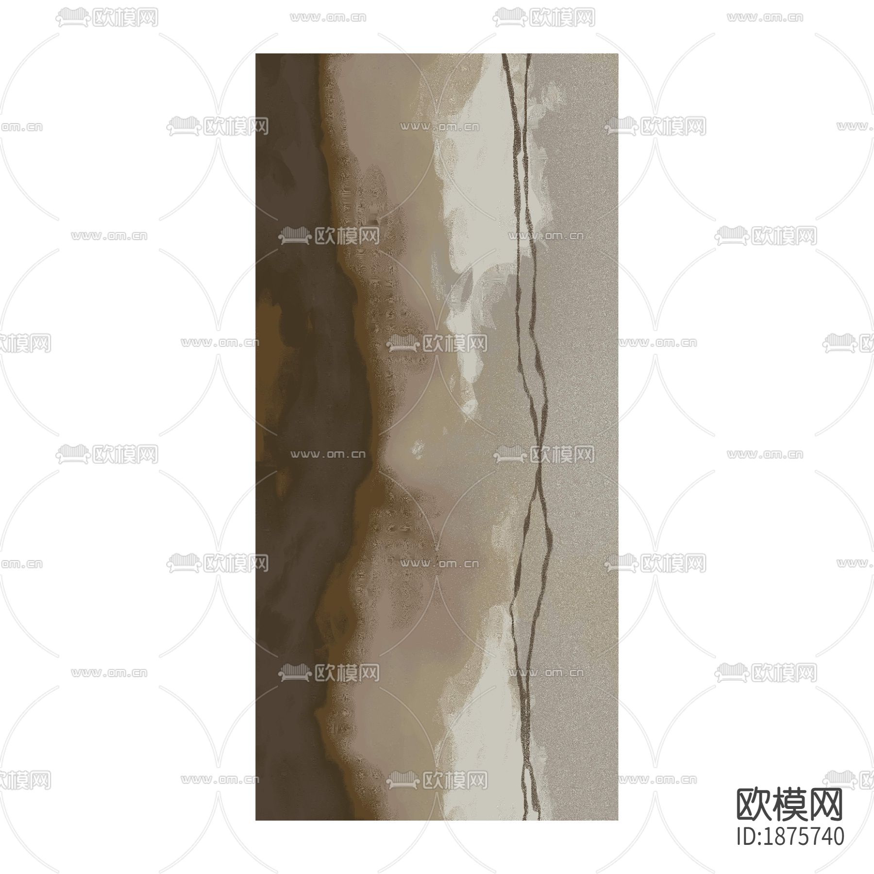 新中式山水绒布地毯下载（渲染图3）