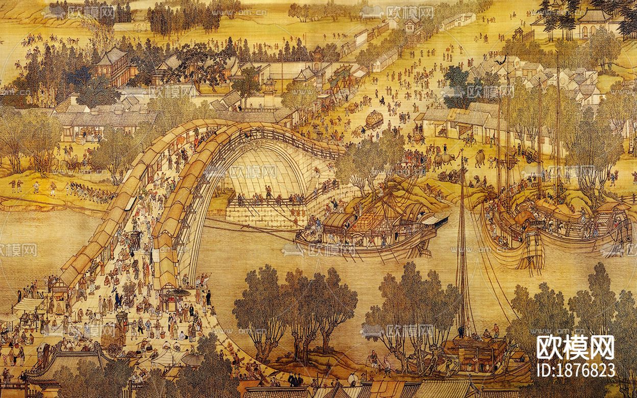 中式国画贴图下载（渲染图4）