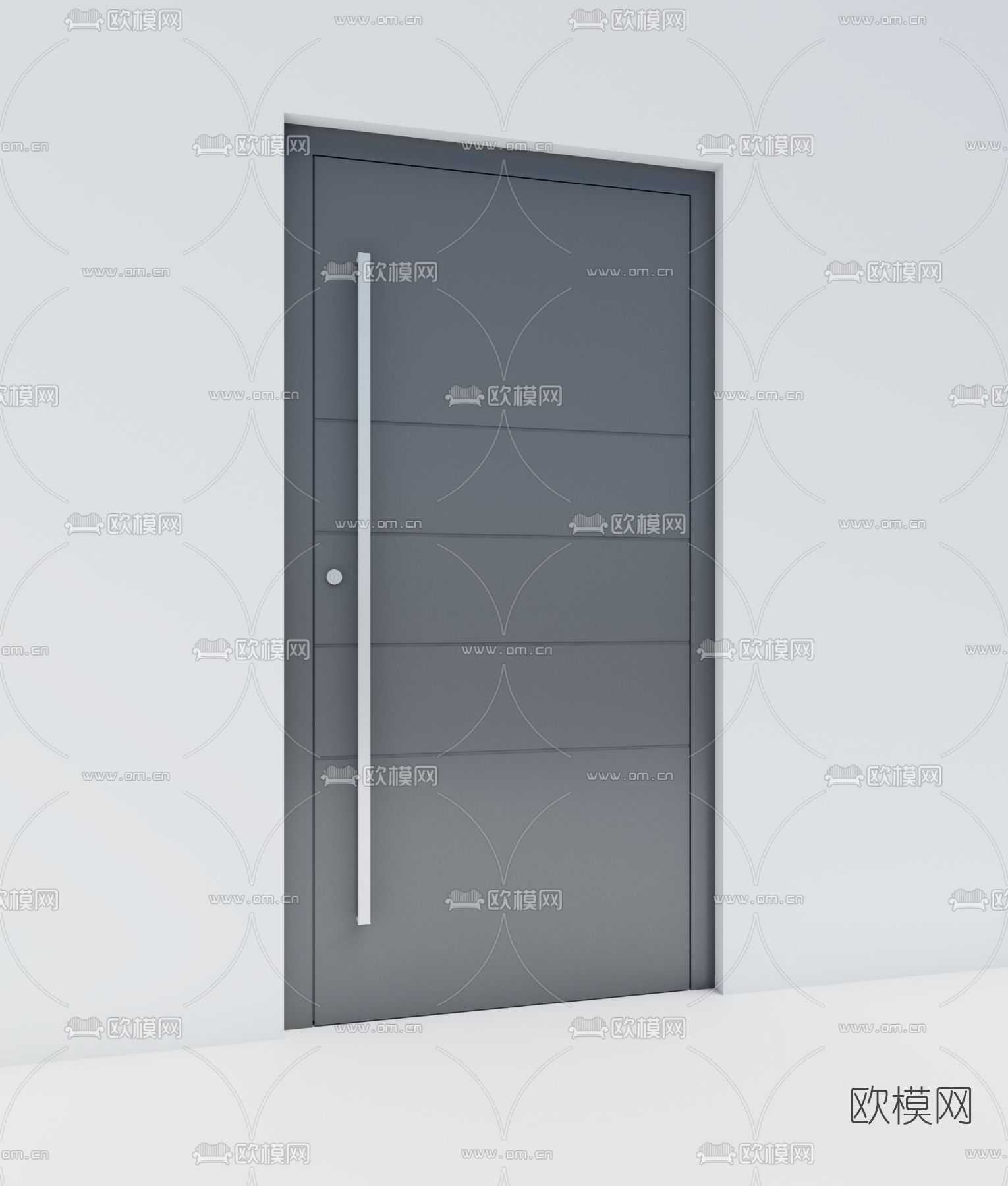 现代单开门办公室门免费3d模型下载