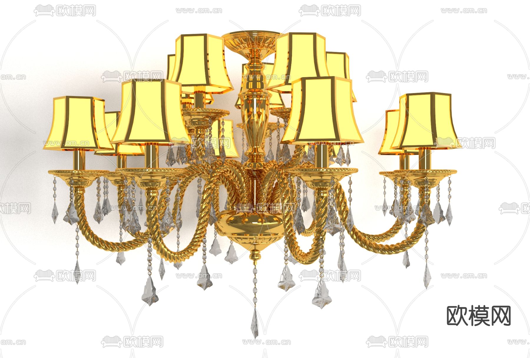 欧式古典轻奢吊灯免费3d模型下载