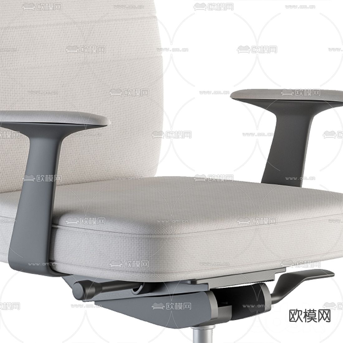 现代布艺办公椅3d模型下载（渲染图3）