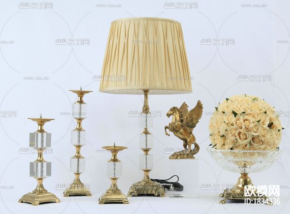 欧式轻奢不锈钢台灯下载