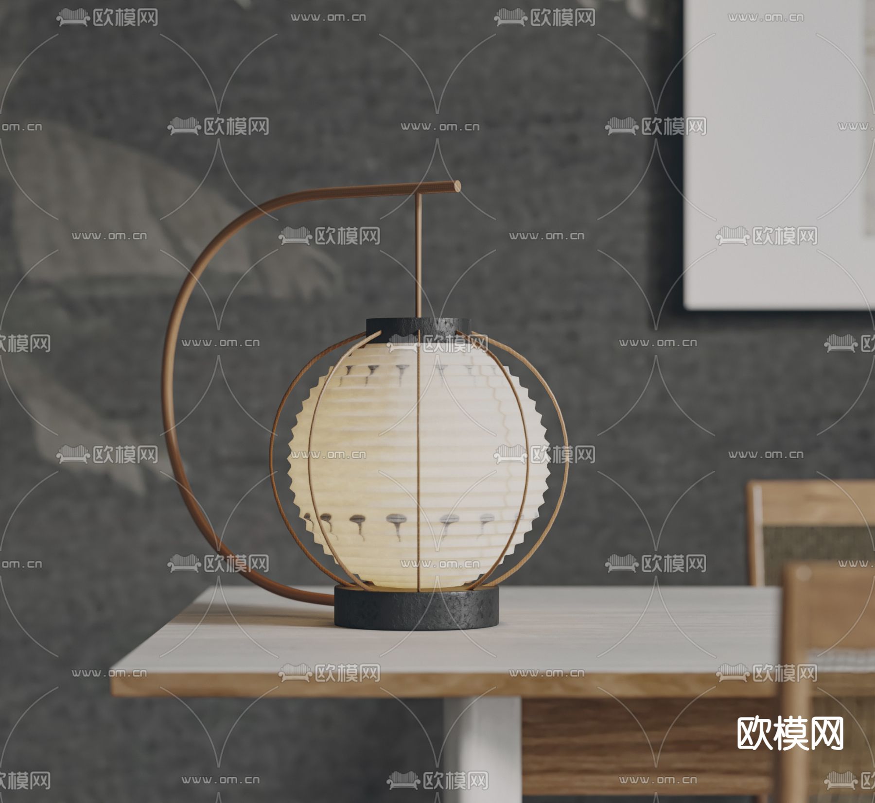 日式金属台灯3d模型下载