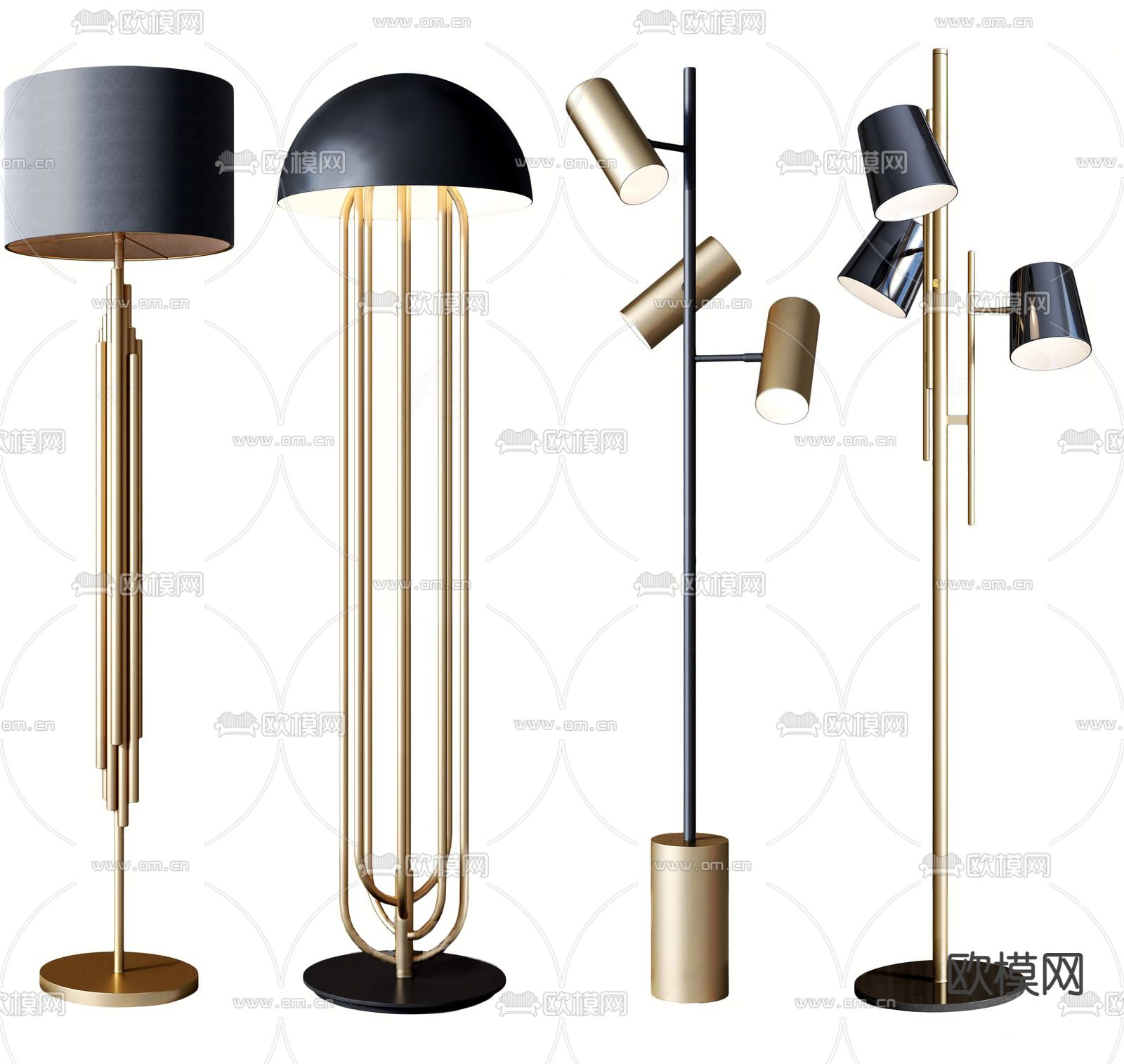 现代轻奢落地灯su模型下载